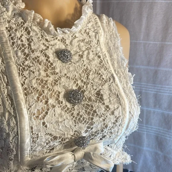 Miu Miu Mini~dress Silk, Lace, Crystal Embellishments, Length👌, Check! - Picture 9 of 15